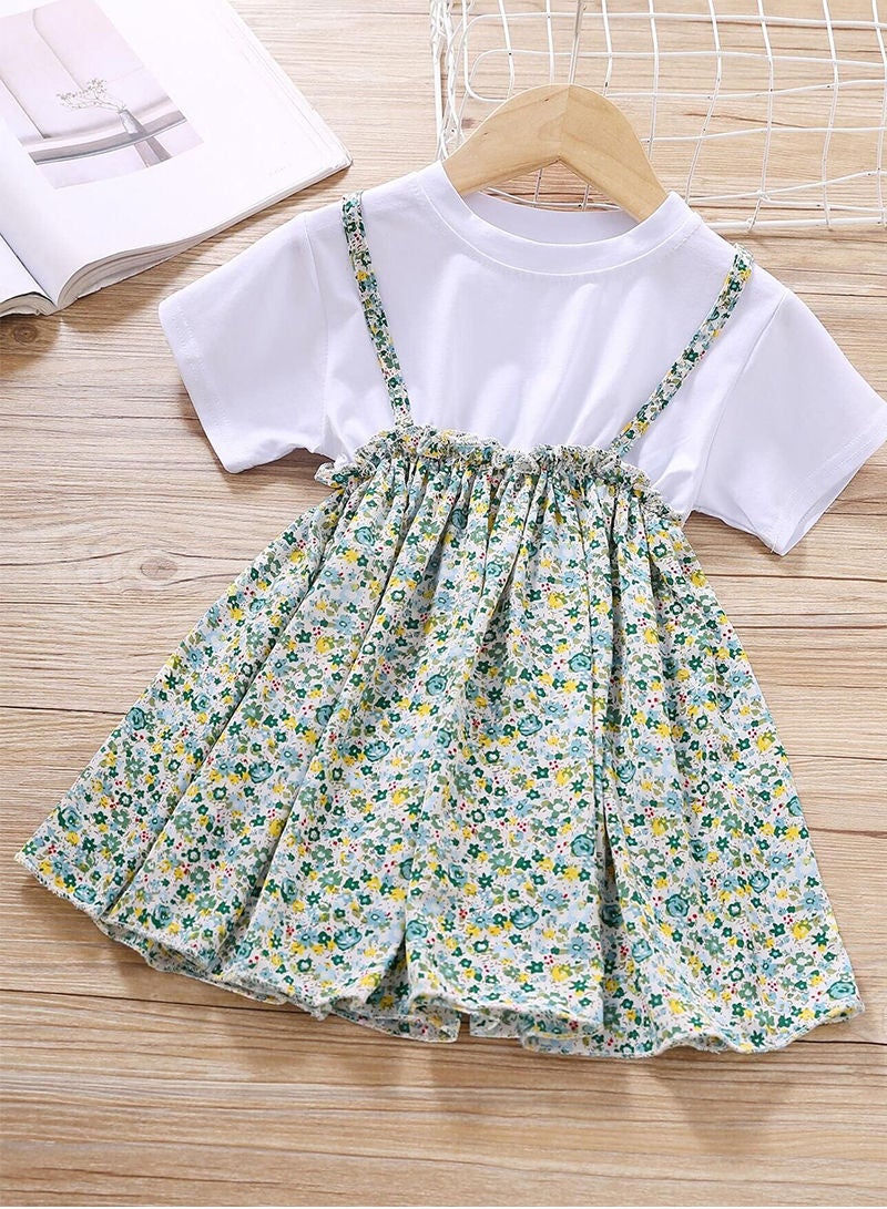 Kidle Baby Girl Cotton Breathable And Comfortable Floral Skirt Suit  - Image 4
