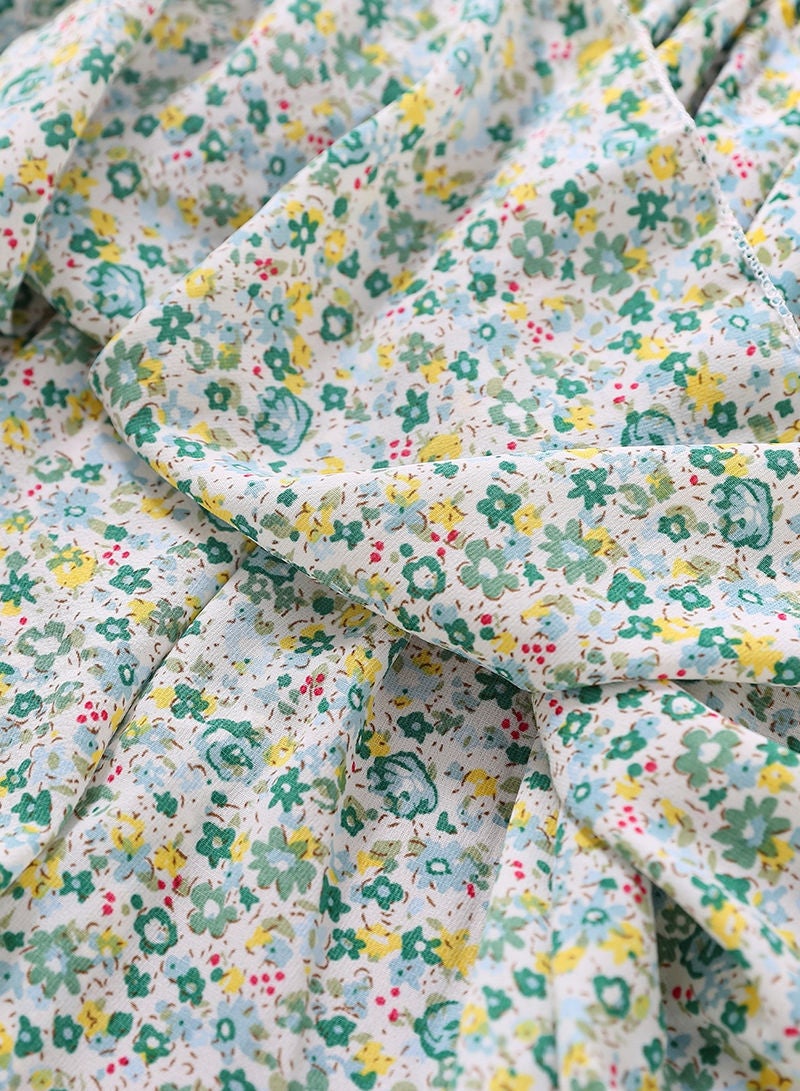 Kidle Baby Girl Cotton Breathable And Comfortable Floral Skirt Suit  - Image 2