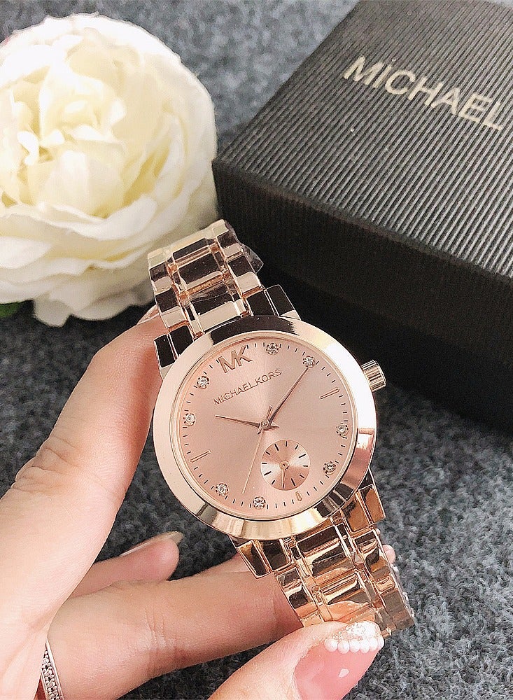 MK Michael Kors Watch Rose Gold Tone Women's Crystal Fashion Watch