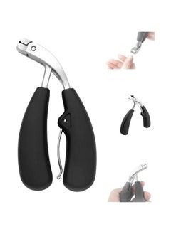 Generic 1 Pc Premium Stainless Steel Fingernail Clippers - Heavy-Duty, Curved, Concave Blade, Large Opening for Thick Nails, Elderly-Friendly, No-Splash, Precision Trimming, Long Handle, Inclined Arc Blade, Ergonomic Design for Easy Grip, Comfortable Trimming Experience for Men's Toenails  - Image 1