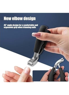 Generic 1 Pc Premium Stainless Steel Fingernail Clippers - Heavy-Duty, Curved, Concave Blade, Large Opening for Thick Nails, Elderly-Friendly, No-Splash, Precision Trimming, Long Handle, Inclined Arc Blade, Ergonomic Design for Easy Grip, Comfortable Trimming Experience for Men's Toenails  - Image 3