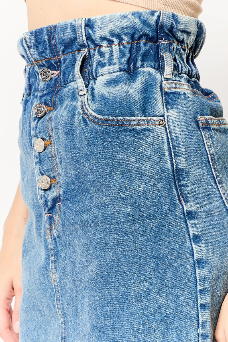 Scotch & Soda Women Wash Denim Mini Skirt, Mid Blue - Image 3