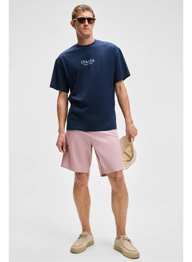 Grimelange TEEMO Men's Side Pocket Zippered elastane Slim Fit Pink Shorts