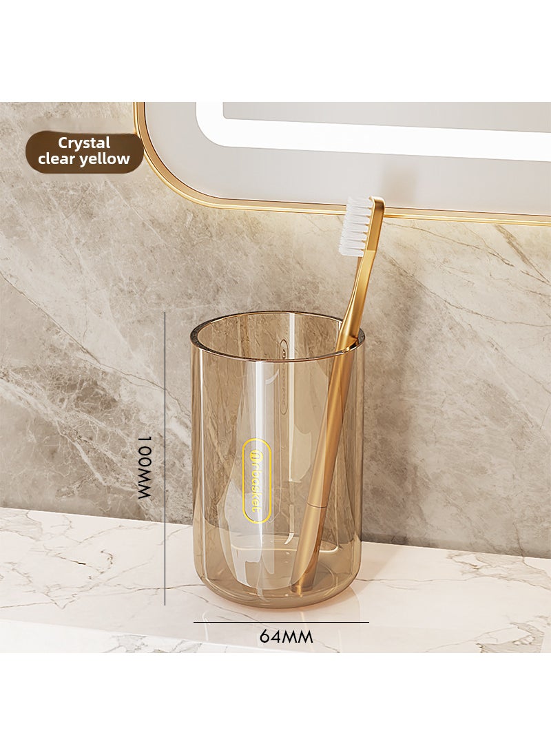 Generic Simple Couples Toothbrush Cup Set Crystal transparent yellow 