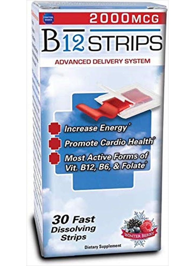 Essential Source شرائط فيتامين ب12 مع ب6 والبيوتين، 2000 ميكروغرام - إمداد لمدة 30 يومًا - Image 1