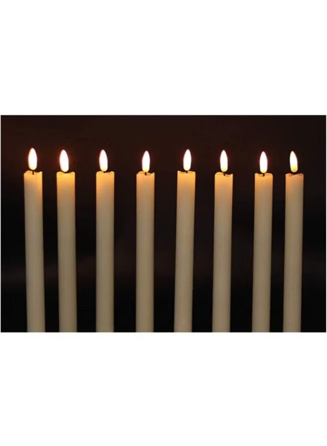 OMEVE Flameless Taper LED Candles Light With Remote Control Battery Operated Led Warm 3D Wick Light Window Candles (Pack of 6) - Image 5