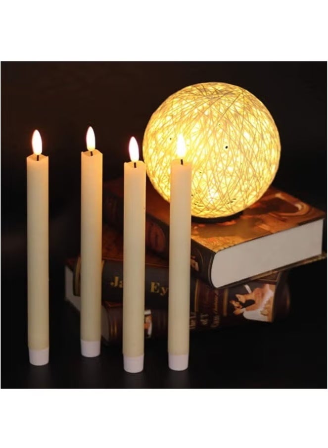 OMEVE Flameless Taper LED Candles Light With Remote Control Battery Operated Led Warm 3D Wick Light Window Candles (Pack of 6) - Image 3