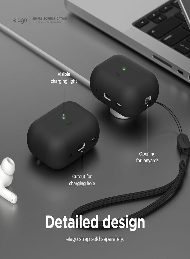 elago Compatible with AirPods Pro 2nd Generation Case (2022), Protective Silicone Case Compatible with Apple AirPods Pro 2, Front LED Visible, Supports Wireless Charging [Black] - Image 4