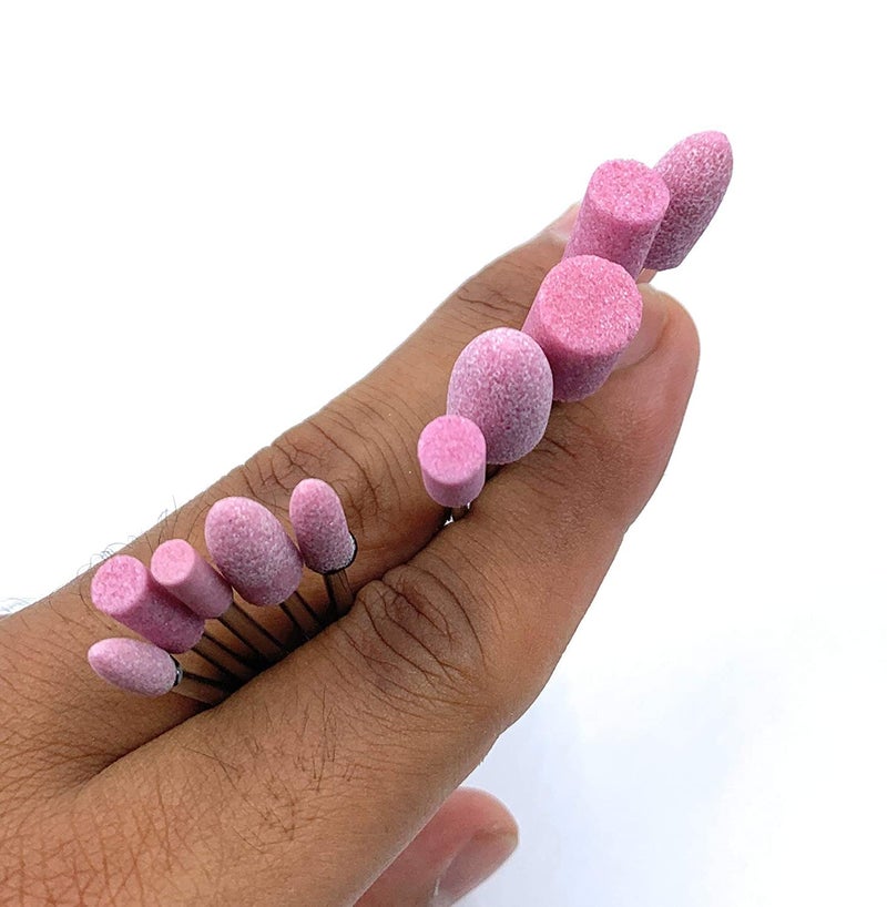 Fozti Abrasive Mounted Stone Bur 23mm Set of 100pcs for Grinding Polishing Carving Sanding in Metal Wax Plastic Ceramic Clay etc for Dental Jewellery Making Model Making Hobby Crafts DIY - Image 4