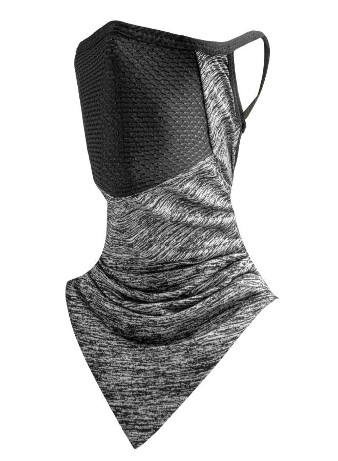 AROAQ Men's Spring & Summer UV Protection Mask – Ice Silk Triangular Balaclava for Cycling & Motorcycling (Gray/Black) - Image 1