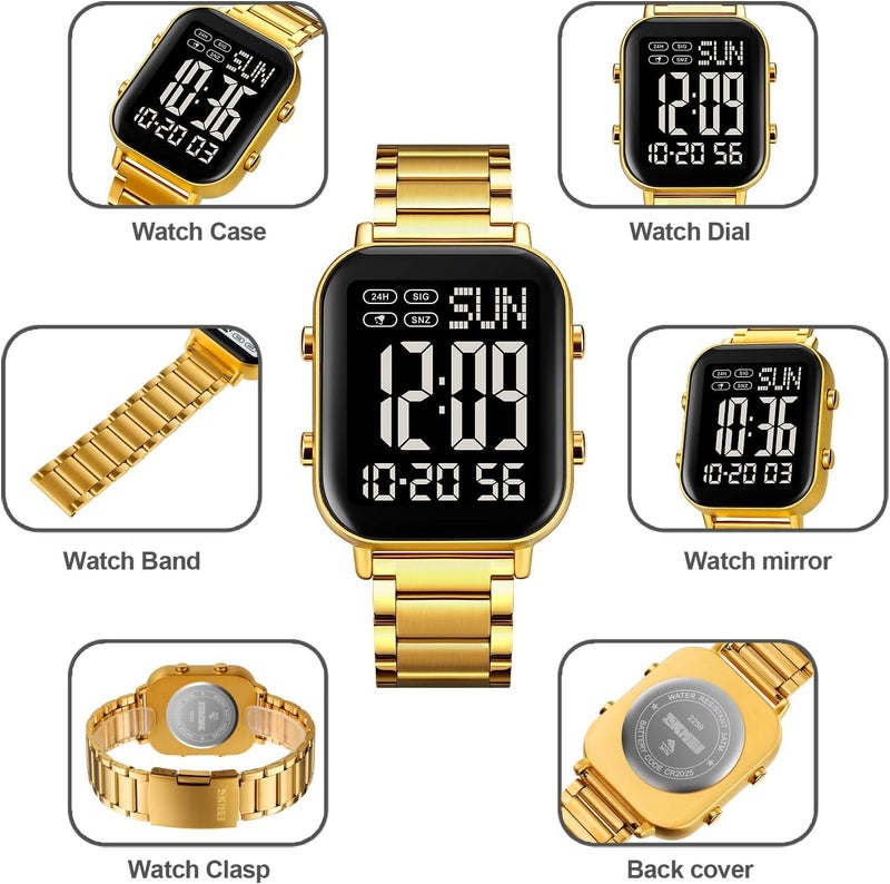 KASTWAVE Men's Stainless Steel Watch, Waterproof with Luminous Hands, Easy-Read Date Display, Precision Quartz Movement, Chronograph Sport Casual Wristwatch for Business and Outdoor Activities - Image 4