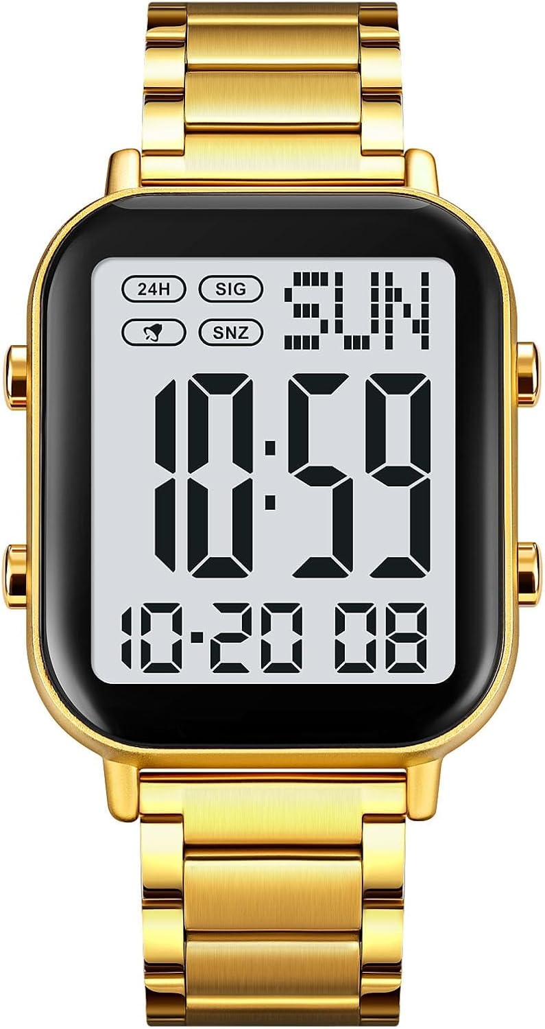 KASTWAVE Men's Stainless Steel Watch, Waterproof with Luminous Hands, Easy-Read Date Display, Precision Quartz Movement, Chronograph Sport Casual Wristwatch for Business and Outdoor Activities - Image 1