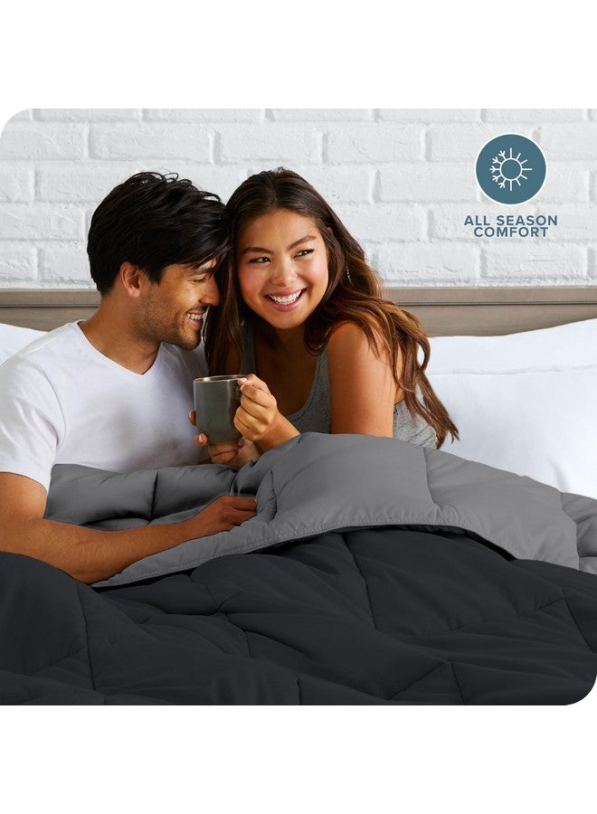Bare Home توأم/توأم XL ، أسود/رمادي : لحاف بديل فائق النعومة وقابل للعكس (توأم/توأم XL، أسود/رمادي) - Image 4