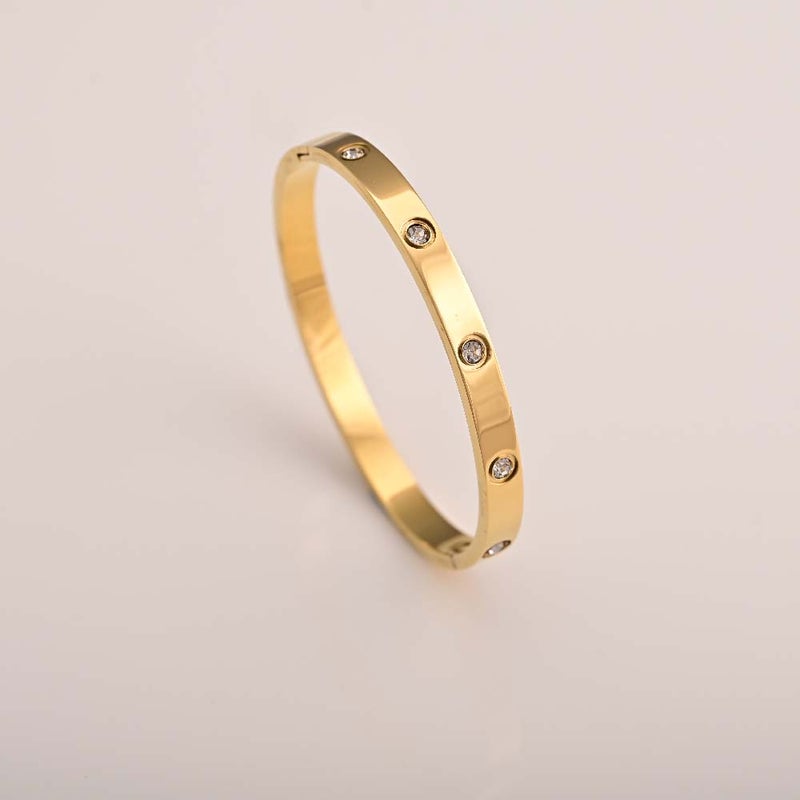 PALMONAS Crystal Love Bangle Bracelet for Women - Waterproof & Anti-Tarnish - Image 4