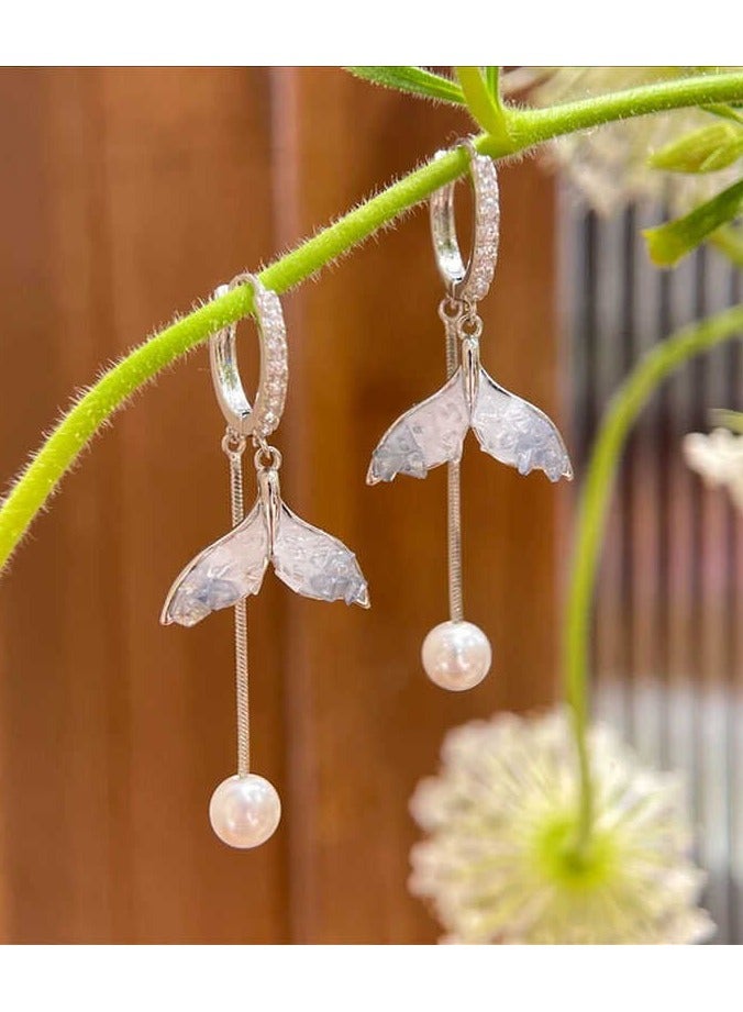 Mark Fairwhale Blue crystal fish tail earrings  - Image 1