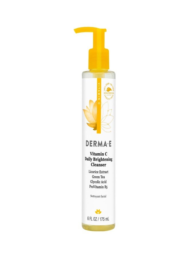 derma-e Derma E Vitamin C Cleanser - Daily Brightening & Hydrating Face Wash to Even Out Skin Tone - Moisturizing Face Cleanser for a Radiant Glow, 6 fl oz - Image 1