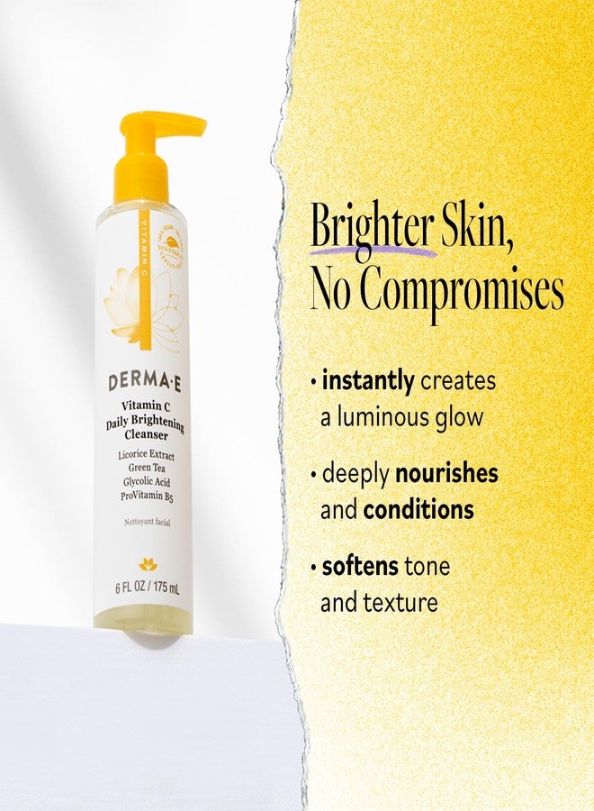 derma-e Derma E Vitamin C Cleanser - Daily Brightening & Hydrating Face Wash to Even Out Skin Tone - Moisturizing Face Cleanser for a Radiant Glow, 6 fl oz - Image 2