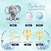 DRWATE Elephant Cake Decoration with Mini Elephant Blue White Pearl Balls Hot Air Balloon for Elephant Theme Birthday Supplies BLUE - Image 4