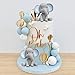 DRWATE Elephant Cake Decoration with Mini Elephant Blue White Pearl Balls Hot Air Balloon for Elephant Theme Birthday Supplies BLUE - Image 2