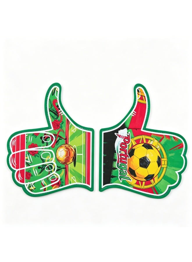 HOMESTAR 1 Pair of Portugal Foam Hand Cheering Gloves, World Cup Cheering Prop, Soccer Game Day Accessories, Stadium Team Cheering Glove For Men And Women, Fan Party Thumb Up Hand, For Football Matches Sports Events Fan Gatherings, One Size Fits All, 22x28cm - Image 1