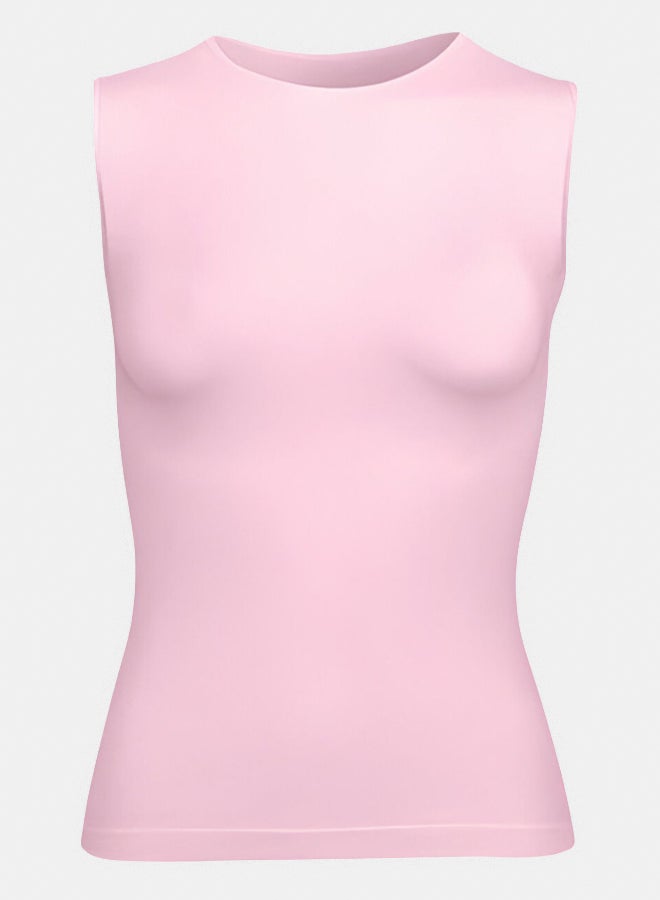 Silvy Lycra Bianca Top Sleeveless Round Neck For Women - Image 1