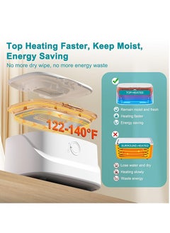 MIXDE Upgraded Baby Wipe Warmer with Spring Holder, 140°F 131°F 122°F Babies Wet Wipes Dispenser Warmer with Night Light, USB Charging Large Capacity Diaper Warmer, Baby Newborn Essentials Must Haves  - Image 4