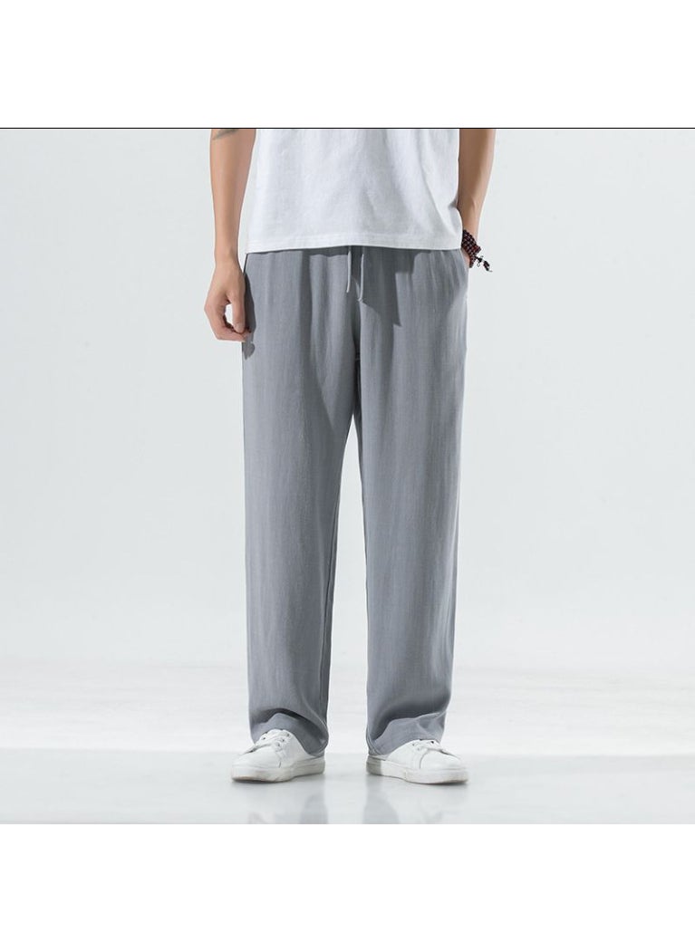 Generic - 2023 Breathable Linen Pants for Men Navy blue - Image 1