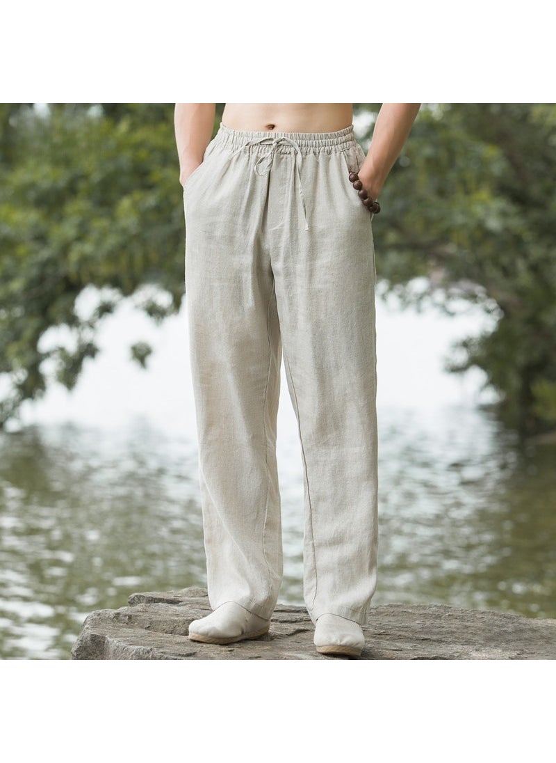 Generic - 2023 Breathable Linen Pants for Men Navy blue - Image 1