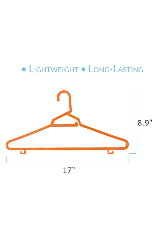 Ethic Solutions 24pcs of 17" Plastic Round Hangers – 17 Inch Length x 8.9 Inch Height – Durable Clothes Hangers for Shirts, Pants, Coats, Closet & Retail Use – Orange - Image 4