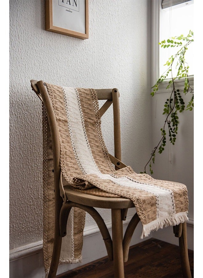 Felt Table Runner Natural Jute Splicing Bohemian Style Table Runners With Tassels Dining Home Table Decoration 30x183CM  - Image 3