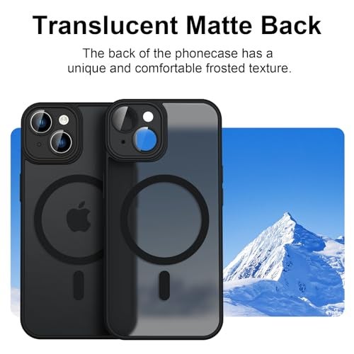 Tobfit Silicone Magnetic Case For iPhone 15 6.1-Inch Compatible With Magsafe, Translucent Matte Back Slim Shockproof Case Phone Cover For iPhone 15,Wine Red - Image 3