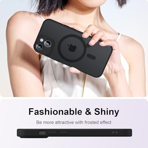 Tobfit Silicone Magnetic Case For iPhone 15 6.1-Inch Compatible With Magsafe, Translucent Matte Back Slim Shockproof Case Phone Cover For iPhone 15,Wine Red - Image 5