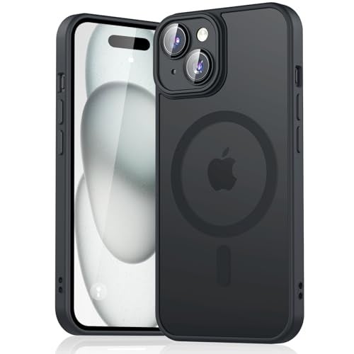 Tobfit Silicone Magnetic Case For iPhone 15 6.1-Inch Compatible With Magsafe, Translucent Matte Back Slim Shockproof Case Phone Cover For iPhone 15,Wine Red - Image 1