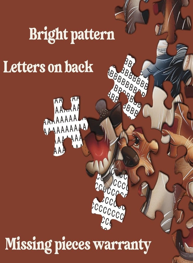 PICKFORU أحجية الصور المقطوعة المضحكة للكلاب من PICKFORU، 1000 قطعة، أحجية جرو لطيف للكبار، أحجية فنية صعبة بطابع حيواني مبتسم - Image 3