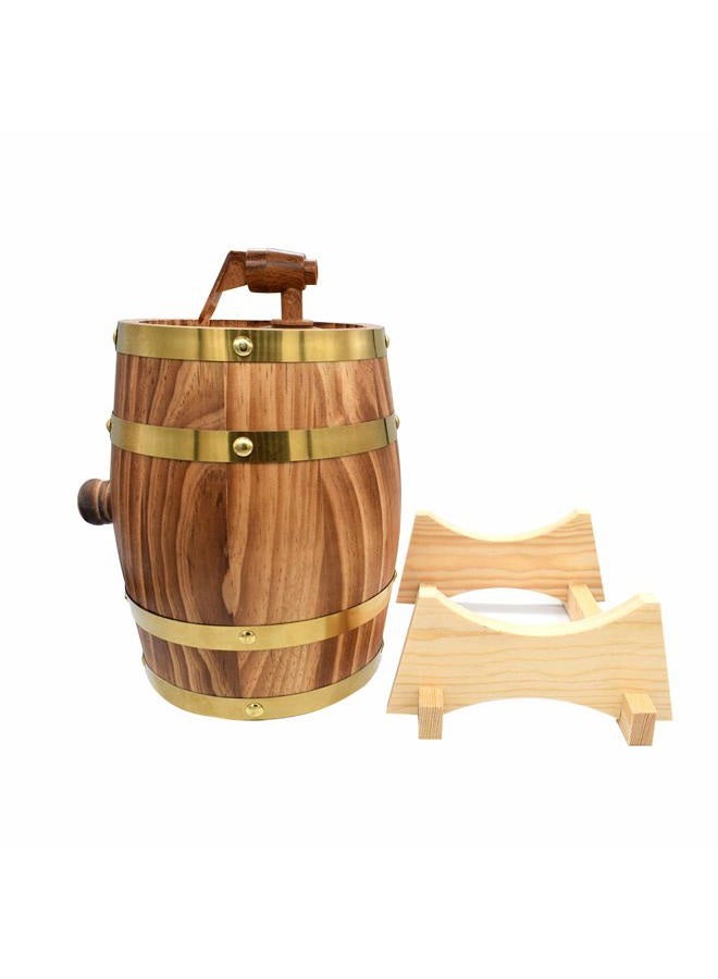AIMEE-JL 5L Oak Aging Barrels Whiskey Barrel Dispenser Wine Bucket No Leak for Storage Wine & Spirits & Whisky (with baked oak chips) - Image 5