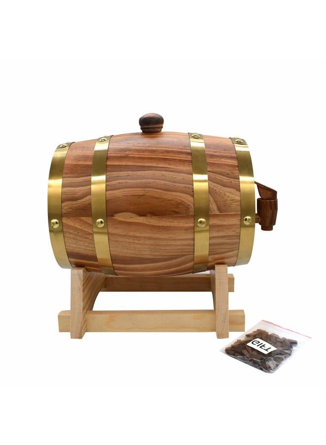 AIMEE-JL 5L Oak Aging Barrels Whiskey Barrel Dispenser Wine Bucket No Leak for Storage Wine & Spirits & Whisky (with baked oak chips) - Image 2