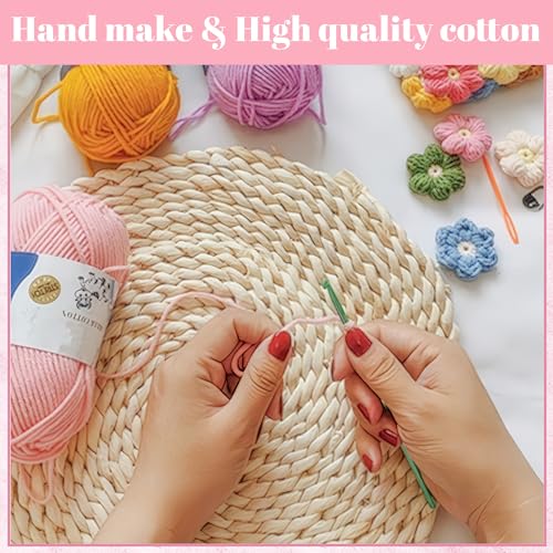 POPUPARTY Crochet Flowers Bouquet 8PCS, Handmade Knitted Artificial Crochet Flower Gifts - Tulips Roses Daisies Carnations, Preserved Flowers for Mother's Day Valentine's Day Birthday Home Decor- Pink - Image 5