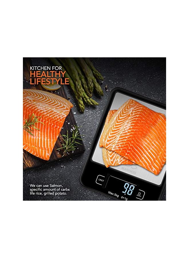 REJUVENCES Kitchen Digital Food Scale - Measures 4 different units - Easy to Use - Measure Food weight - Cooking recipe- Healthy Diet – Battery included – Light weight - Easy to Carry and store - Image 4