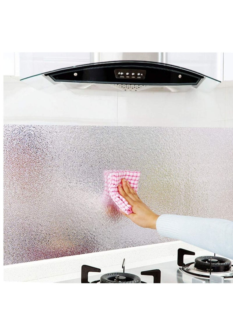 ورق جدران ذهبي مجعد ذاتي اللصق للمطبخ - ورق جدران من الفينيل، مقاوم للزيوت، مقاوم للماء، مقاوم للحرارة - فضي، 3 أمتار - Image 4