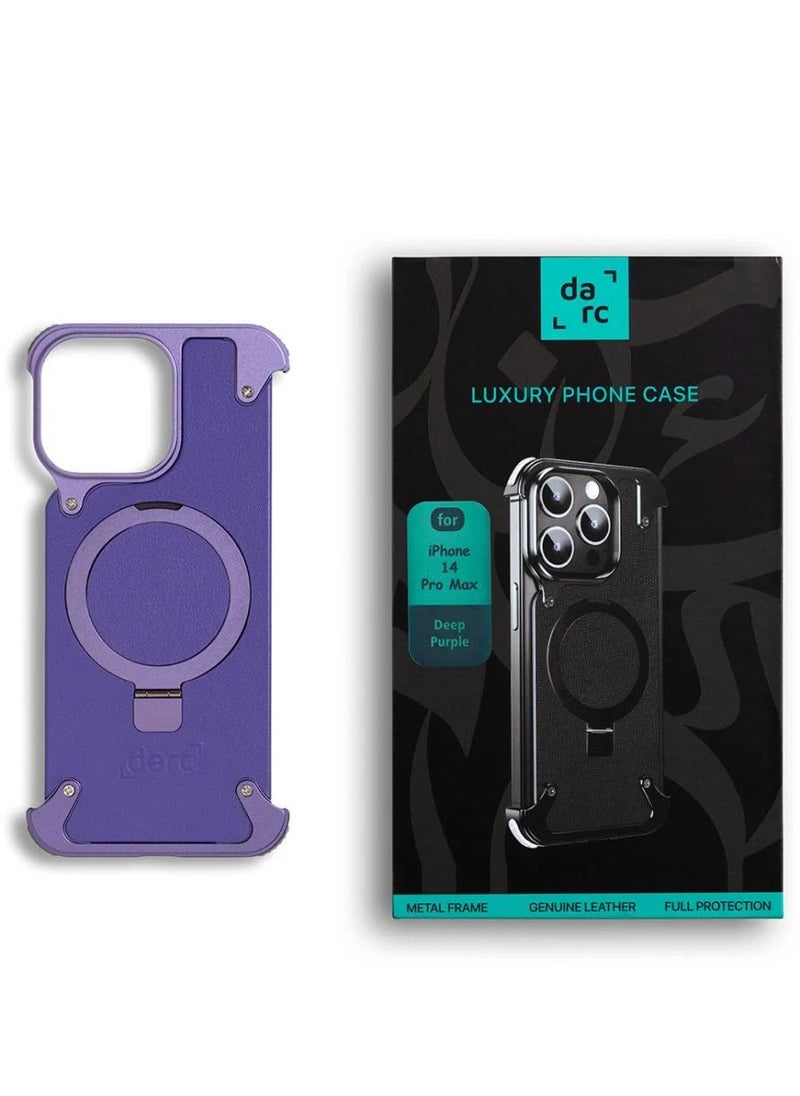 darc iPhone 14 Pro Leather Case Deep Purple  - Image 1