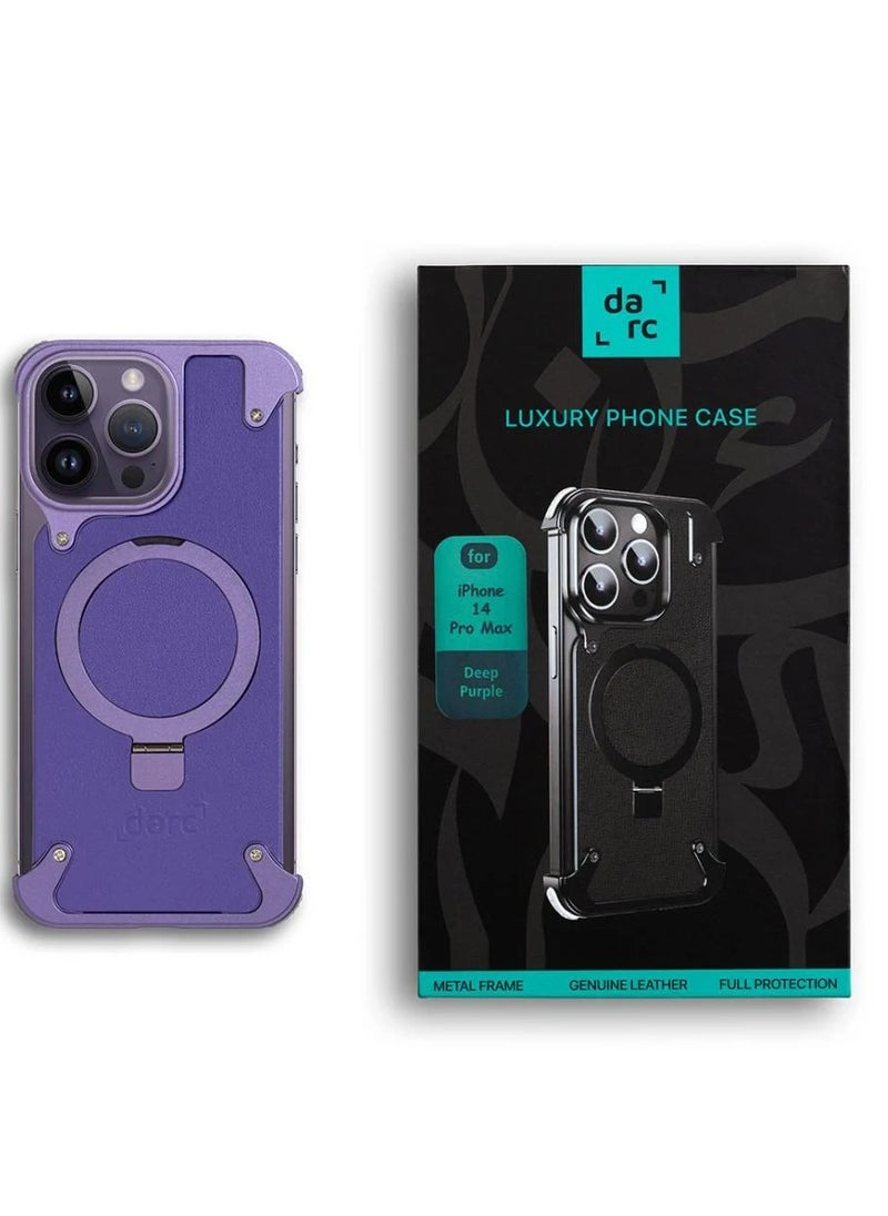 darc iPhone 14 Pro Leather Case Deep Purple  - Image 2