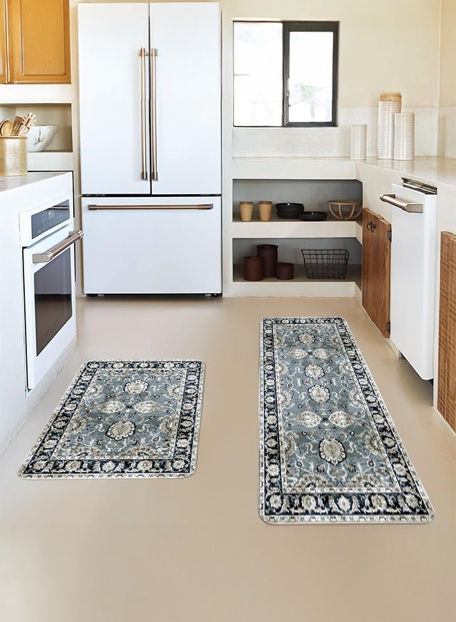 2 PCS Kitchen Floor Mats Rugs Set, Cushion Floor Carpet, Waterproof, Oil Resistant and Anti-Fatigue PU Standing Mat for Kitchen, Floor, Office, Sink, Laundry 45*75CM+45*120CM - Image 3