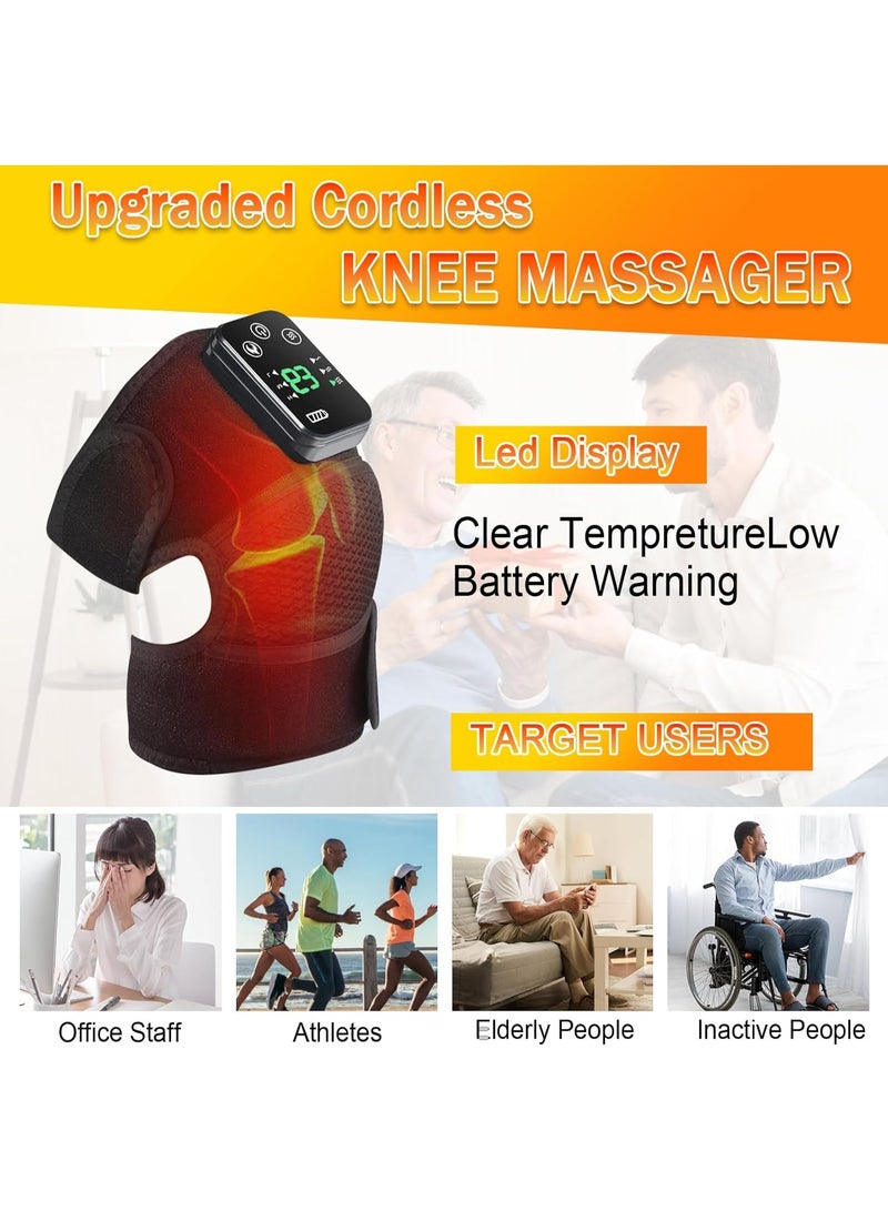 Cordless Heated Knee Support Wrap with Infrared & Vibration Massage - Multipurpose Joint Massager for Knee, Elbow, and Shoulder - Rechargeable Thermal Relief for Stiffness & Muscle Strain - Image 2
