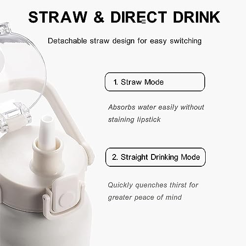 Being One Insulated Water Bottle with Straw, Water Bottle with Handle Double Wall Vacuum Insulated Stainless Steel Water Bottle for Hot Cold Drinks (1000 ML, RED) - Image 2