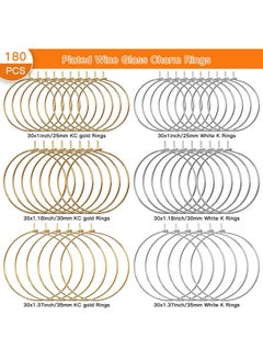 Oubaka 180Pcs Plated Wine Glass Hoop Rings,Beading Hoop Rings Ear Wines Earring Hoops For Jewelry Making Craft Art Diy  - Image 2