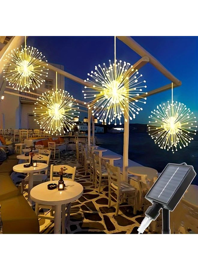 4pcs 240LED Solar Outdoor Firework Lights Multicolor 8 Modes For Garden Patio - Image 2