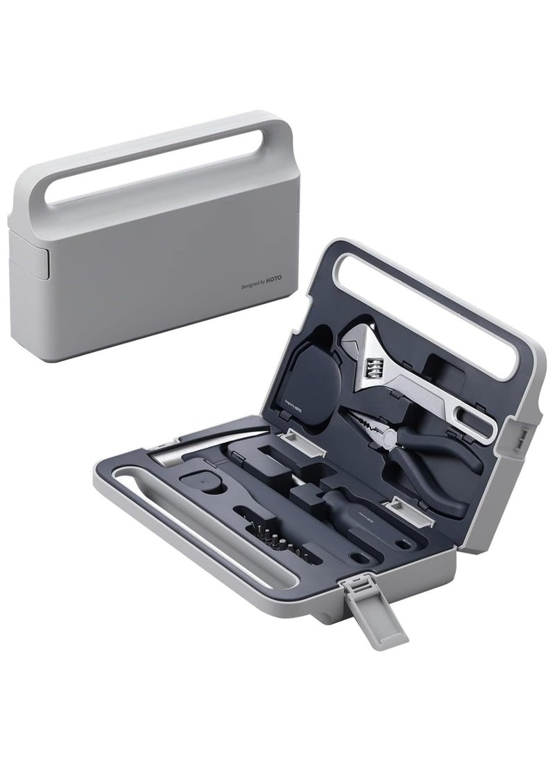 HOTO - HOTO Manual Toolbox Hand Tool Set Portable Screwdriver Spanner Hammer Tape Measure Pliers Home Repair Installation Toolbox - Image 1