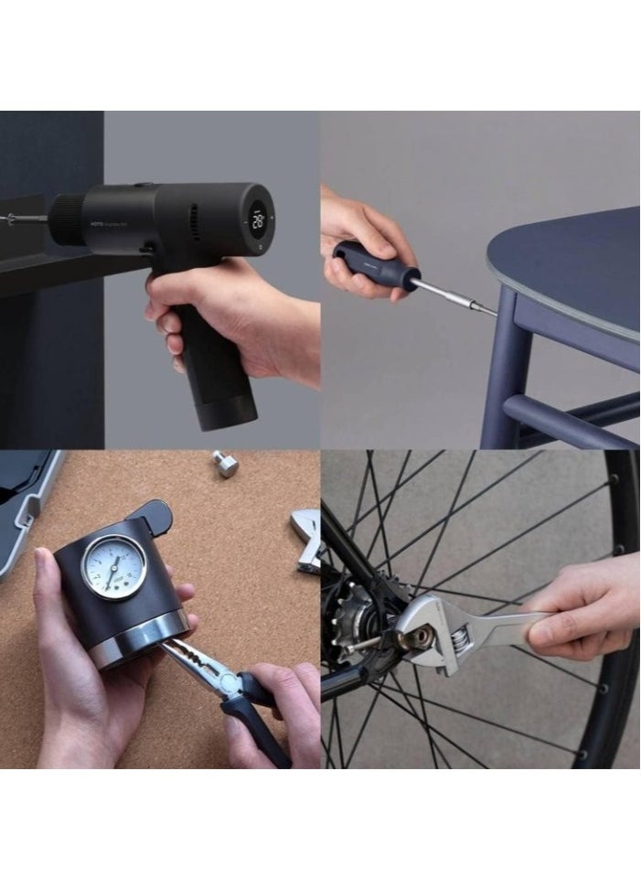 HOTO - HOTO Manual Toolbox Hand Tool Set Portable Screwdriver Spanner Hammer Tape Measure Pliers Home Repair Installation Toolbox - Image 1