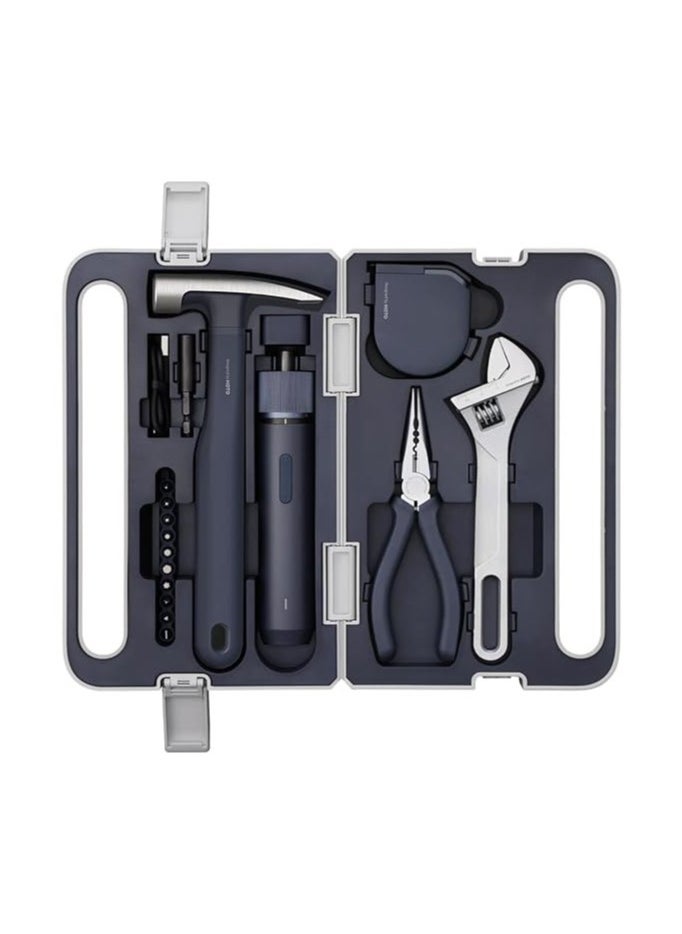 HOTO - HOTO Manual Toolbox Hand Tool Set Portable Screwdriver Spanner Hammer Tape Measure Pliers Home Repair Installation Toolbox - Image 1