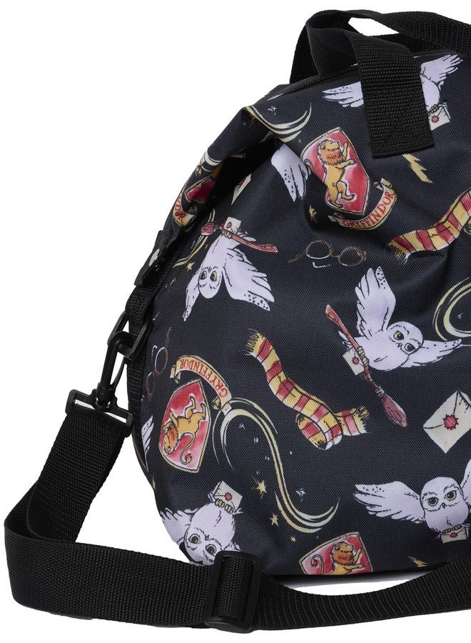 Harry Potter Tote Duffel Bag Hogwarts All Over Print Carry On Travel (Black) - Image 5